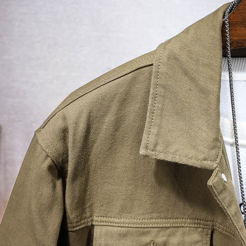 Nuova giacca casual in denim autunno 2023 per uomo e donna con gli stessi vestiti in tinta unita, giacca in denim ampia e ampia sulle spalle._voghion.com