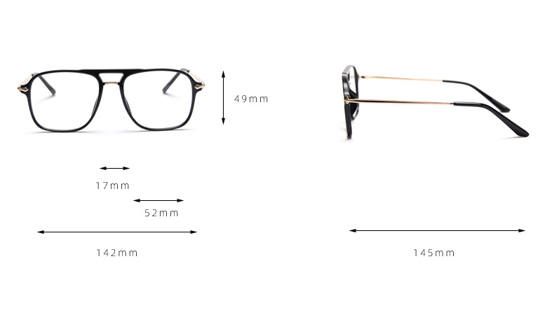 Aviator Glasses Frame Unisex Trendy Double Bridge Optical Frames_voghion.com