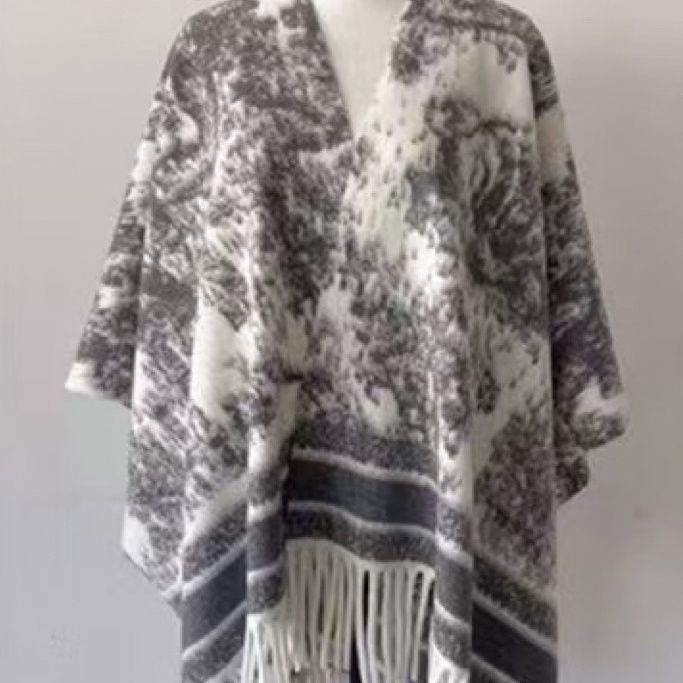 45-89 Tinta pintada capa gruesa caliente de color contrastante otoño invierno nuevo bufandas de capa de bordilla nacional chal a cuadros