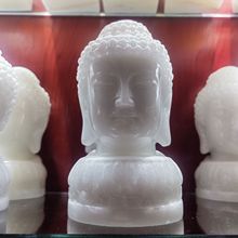 阿富汗白玉佛头释迦摩尼摆件汉白玉佛祖菩萨家居祠堂玉石工艺品