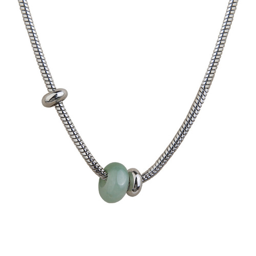 Chinese style new Chinese style jade pendant niche bracelet design jade pendant beaded snake bone necklace clavicle necklace