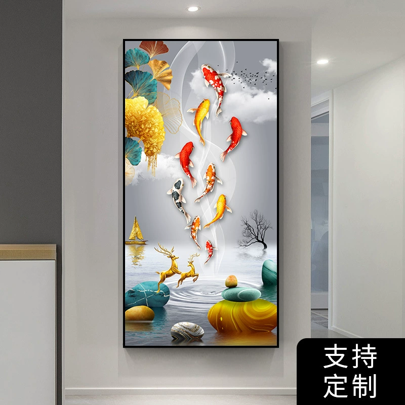 Self-adhesive modern three dimensional stickers on wall, light luxury style, 3D