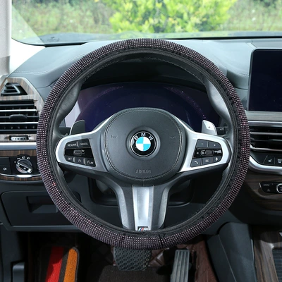 car steering wheel cover, dazzling: Steering wheel cover - purple-steering-wheel-cover-38cm