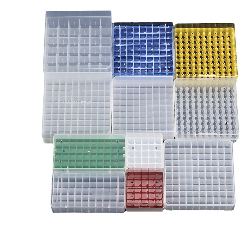 塑料冻存管盒pc冷冻管盒25格36格50格81格100格冻存盒样品管盒