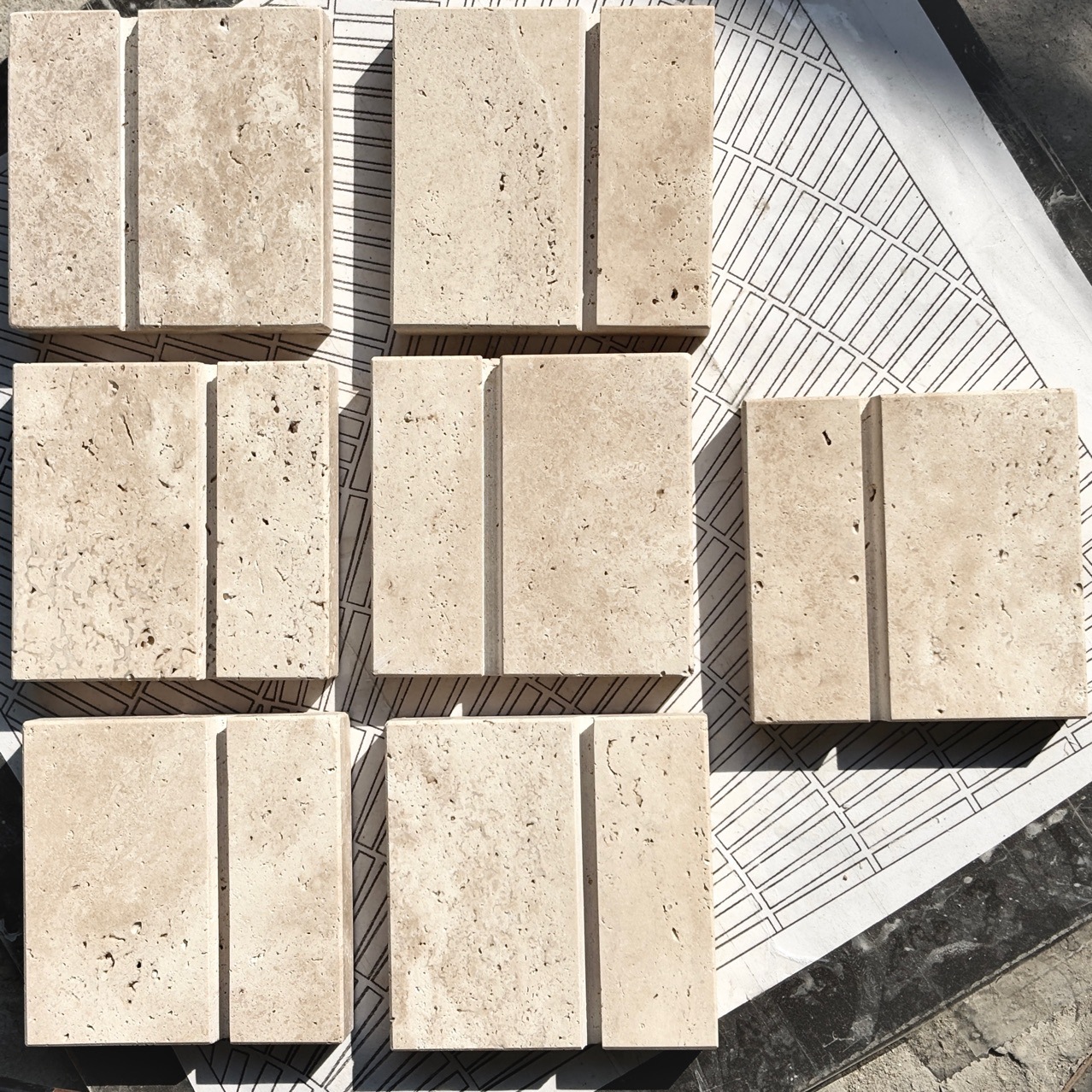 Beige marble card holder, stand, Italy