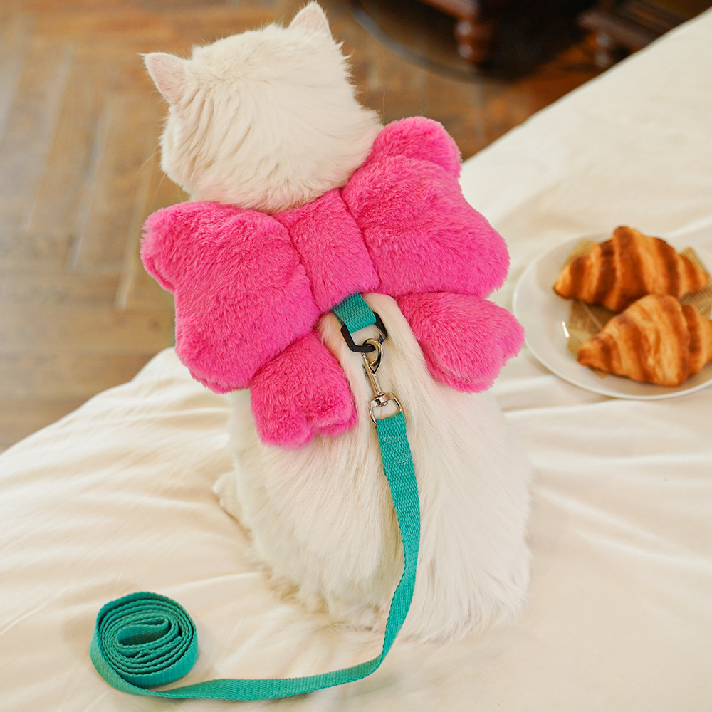 Mascota arco correa para el pecho cuerda de tracción perro caminando cuerda perro gato fuera anti-rotura pecho volver suministros al por mayor