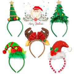 新品クリスマスデコレーション立体髪フープクリスマスパーティー子供プレゼント鹿の角ベルクリスマス帽子ヘッドフープヘアアクセサリー