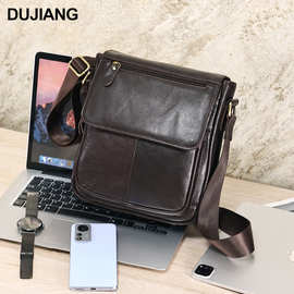 外贸新款男士斜挎包复古真皮男包通勤休闲包包男单肩包跨境热销