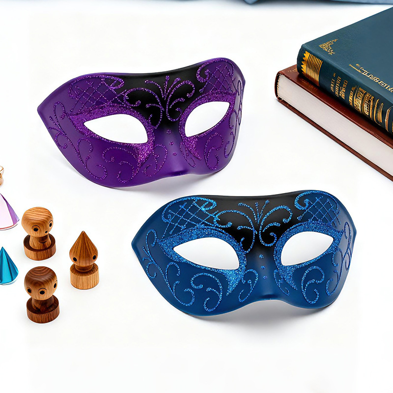 Amazon máscaras de moda europeas y estadounidenses máscaras de mitad de cara fiestas de baile pareja cara