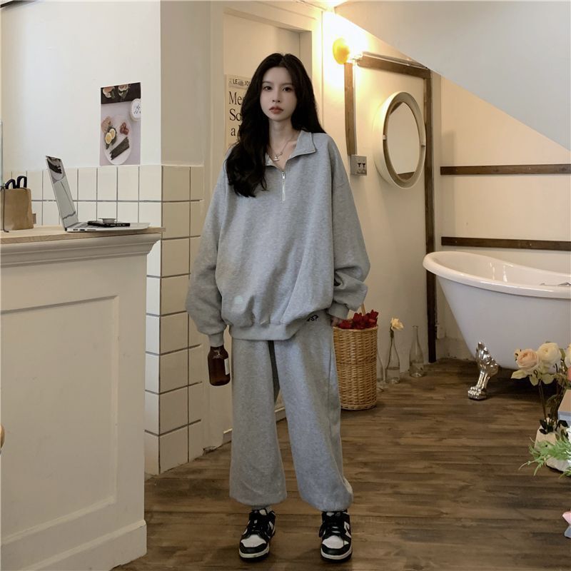 Grey Coat Women's 2022 Autumn New Shoulder Sweatshirt Laid-back Loose Short-fit Long-sleeved Top Instagram Style Trendy Grey Coat Women's 2022 Autumn New Shoulder Sweatshirt Laid-back Loose Short-fit Long-sleeved Top Instagram Style Trendy