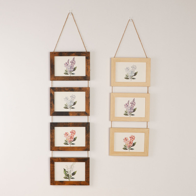 Cross-border minimalist hemp rope hanging multi-link photo frame 4-link 3-link 6-link 6inch wall-mounted photo wall decorative picture frame wholesale Cross-border minimalist hemp rope hanging multi-link photo frame 4-link 3-link 6-link 6inch wall-mounted photo wall decorative picture frame wholesale