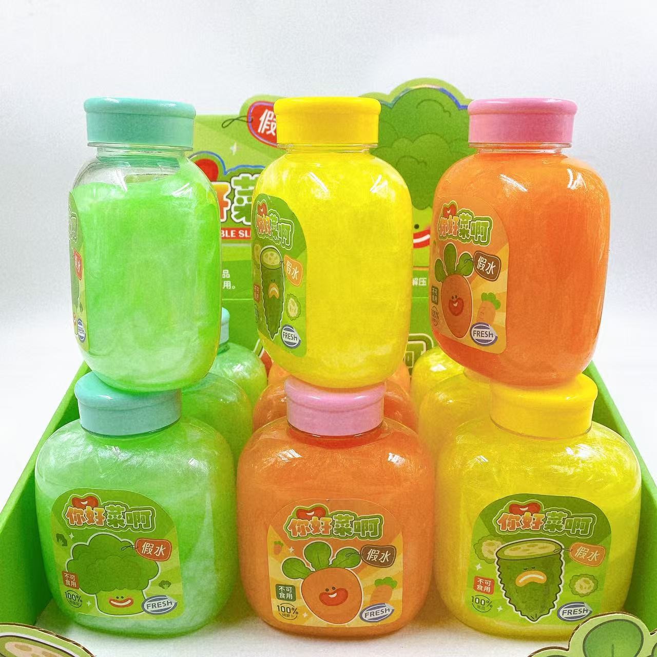 Nuevas gotas de agua falsas de colores, botellas de espuma de espuma de espuma, leche de abrazo, descompresión, juguetes para niños, limo fluido de arenas movedizas