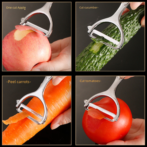 New stainless steel double-head peeler two-in-one fruit peeler potato and vegetable multifunctional grater melon grater