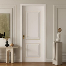 法式复古门奶油风卧室门实木复合烤漆门房间门厨房门卫生间门