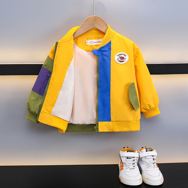 7707 ropa para niños pequeños y medianos nueva chaqueta de primavera y otoño para niños, ropa de béisbol, ropa de bebé de estilo occidental, chaqueta para niños afuera