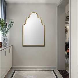 欧式创意客厅大尺寸壁挂镜子铁艺阳台卧室墙面复古装饰镜墙面挂件