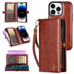 New iPhone 14 Cross-border iPhone 15 Phone Case Leather Sleeve Compatible with iPhone 15 Plus Multi-functional Wallet