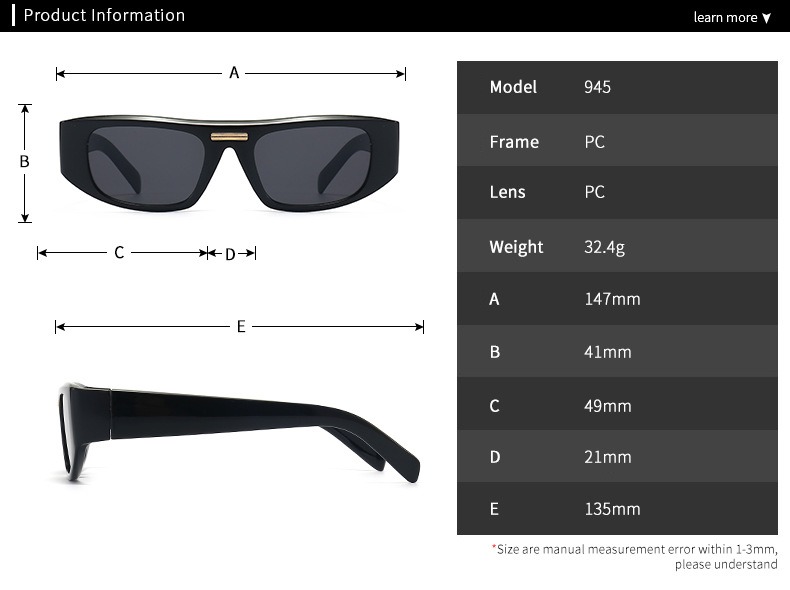 Lunettes De Soleil Carrées Étroites Européennes Et Américaines display picture 1