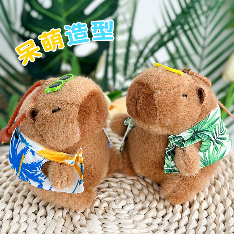 Verano Dolphin Colgante Keychain Kapibara lindos muñecos de peluche juguetes calmante bolsos colgantes