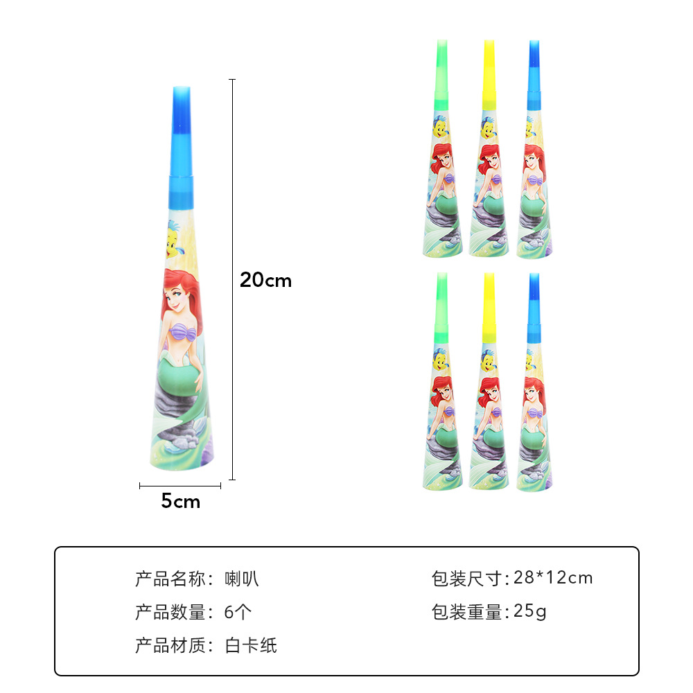 Mermaid cumpleaños partido Placa de papel caramelo caja Palomitas de los niños traje de cumpleaños fiesta decoración tirar bandera suministros