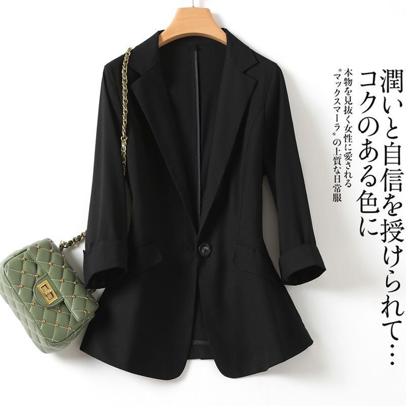 Ice Silk Small Suit Jacket Women's Fashion plus size 2025 Spring and Autumn New Slim-fit Slimming Waist Thin Short Top