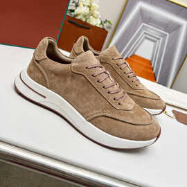 男士休闲鞋2023新款真皮系带复古潮流运动鞋舒适百搭户外登山板鞋