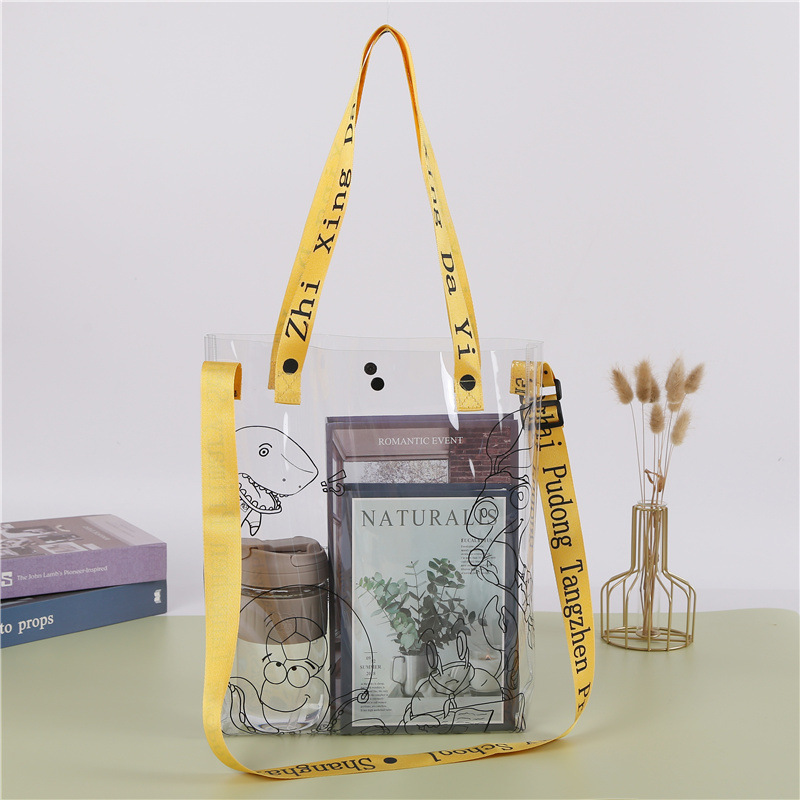 彩印透明pvc手提袋 礼品购物袋印刷塑料果冻包手拎袋定 做LOGO