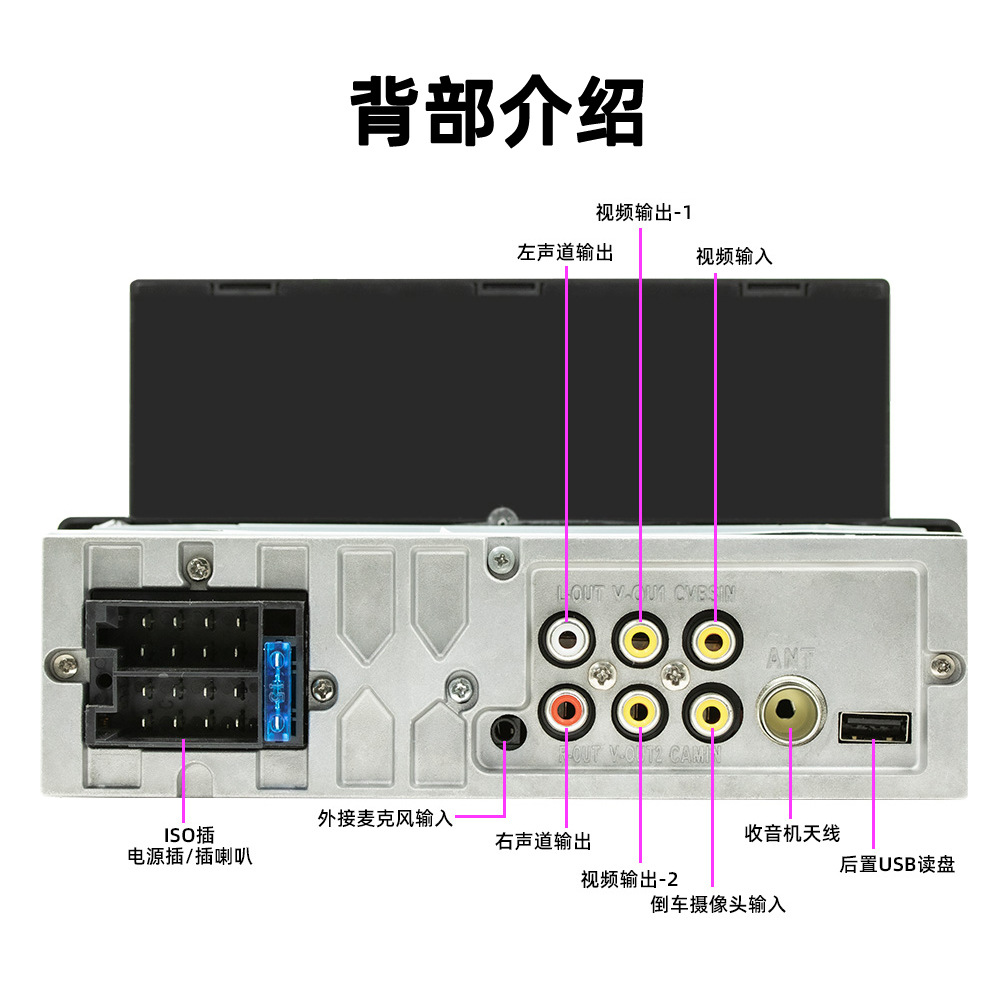 6.2inch Single-Cylinder Wired Carplay Android Auto Car Bluetooth Mp5 Player Radio Reversing Priority 12V