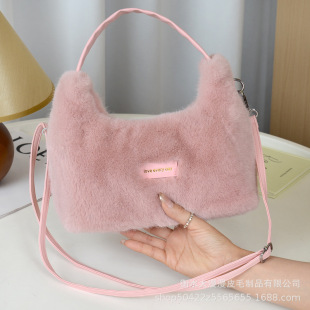 Wholesale Autumn and Winter Plush Bags for Women 2025 New Plush Bags Handbags Shoulder Bags Casual Versatile Cross-Body Bags