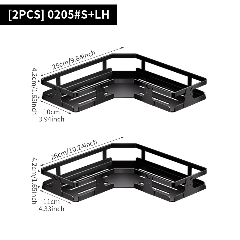 Estante triangular sin perforaciones, baño, baño, juego de lavado, estante de almacenamiento de artículos de baño de pared de almacenamiento