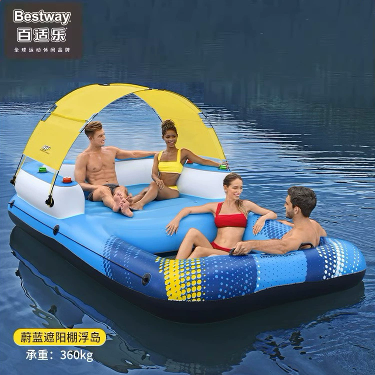 Оригинальная Authentic Bestway навес водяной плавучий остров лаунж- chair плавучий косяк кровать для отдыха плавучая кровать, отдых, плавание 43645