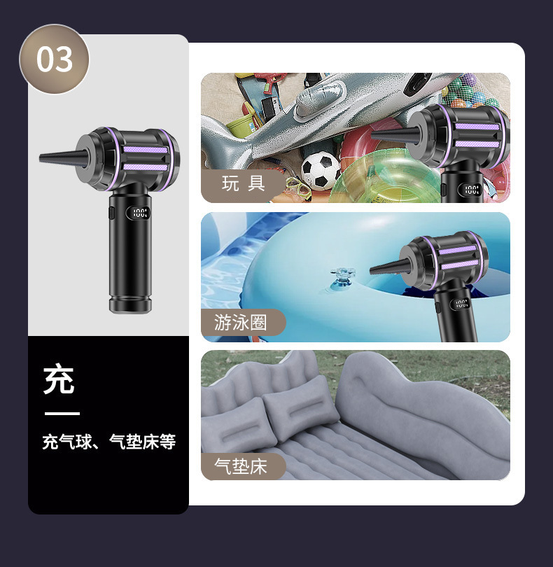 Car-mounted vacuum cleaner with suction and blowing functions, small high-power wireless handheld blower, household desktop vacuum cleaner