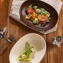 纯白色家用椭圆盘创意菜盘异型水果盘沙拉盘子新款甜品盘高级餐盘