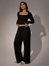 C 41907 Square Neck Long Sleeve Set ���쳤����װ ŷ���羳��