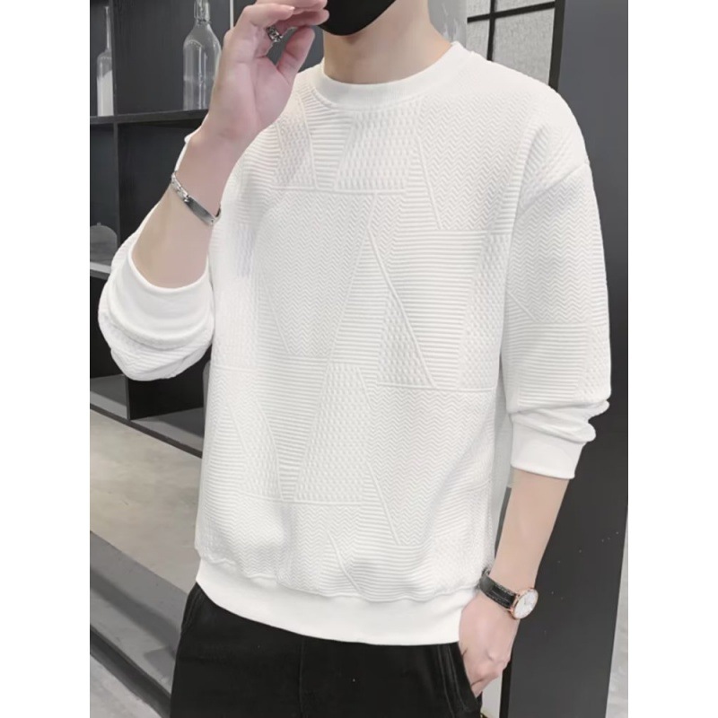 Men's Long Sleeved Sweatshirt With Round Neck For Casual Wear_voghion.com