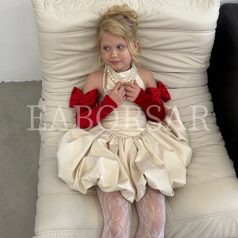Christmas Girl Princess Dress 2026 New Halter Neck Kidsren's Baby One-Year-Old Dress Princess Dress