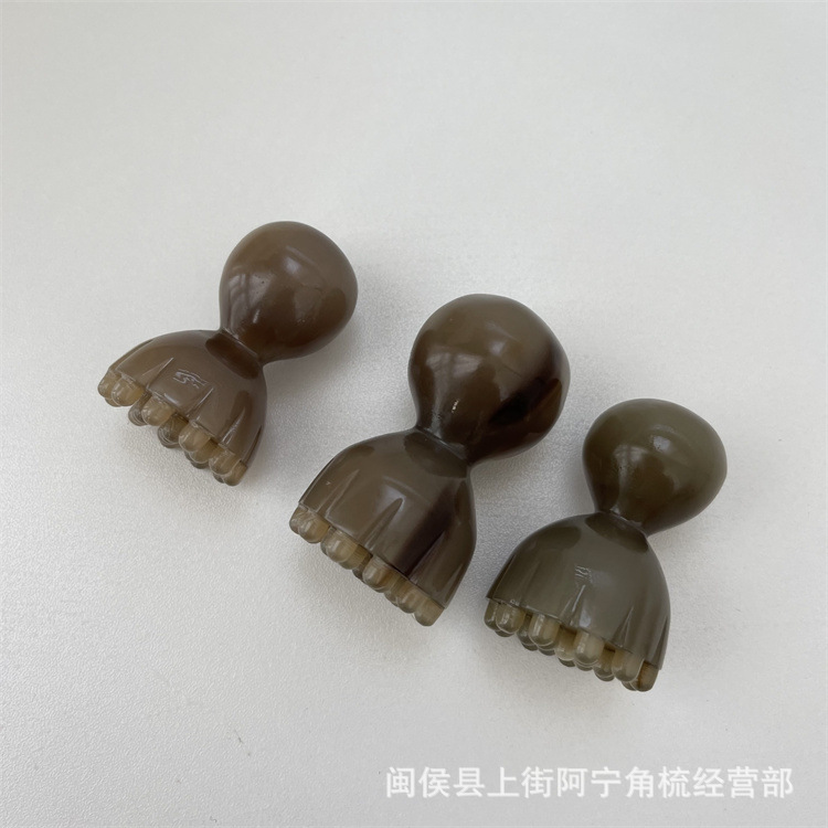 Horn Facial Massage Stick Lotus Pod Shape Hand Carved Guasha Tool for Face and Head specifications