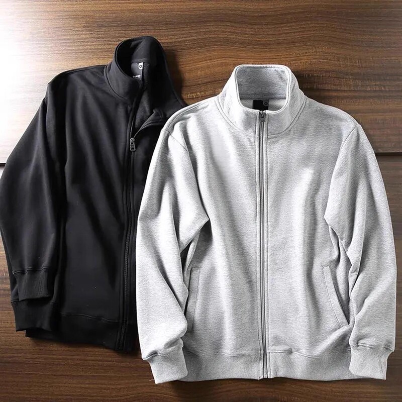 Manufacturer Wholesale Autumn and Winter Cheap Velvet Thickened Sweatshirt Men's Casual Stand Collar Zipper Long Sleeve Cardigan Jacket Sportswear Manufacturer Wholesale Autumn and Winter Cheap Velvet Thickened Sweatshirt Men's Casual Stand Collar Zipper Long Sleeve Cardigan Jacket Sportswear