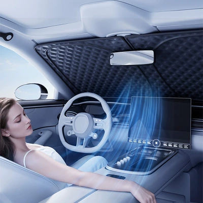 Car Sunshade, Sunshade, Sun Protection, Heat Insulation, Silver-Coated Anti-Glare Sunshade, Windshield Sunshade, Front Sunshade