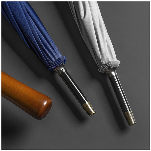 Straight umbrella double reinforced windproof men's retro business umbrella solid wood handle long handle golf umbrella