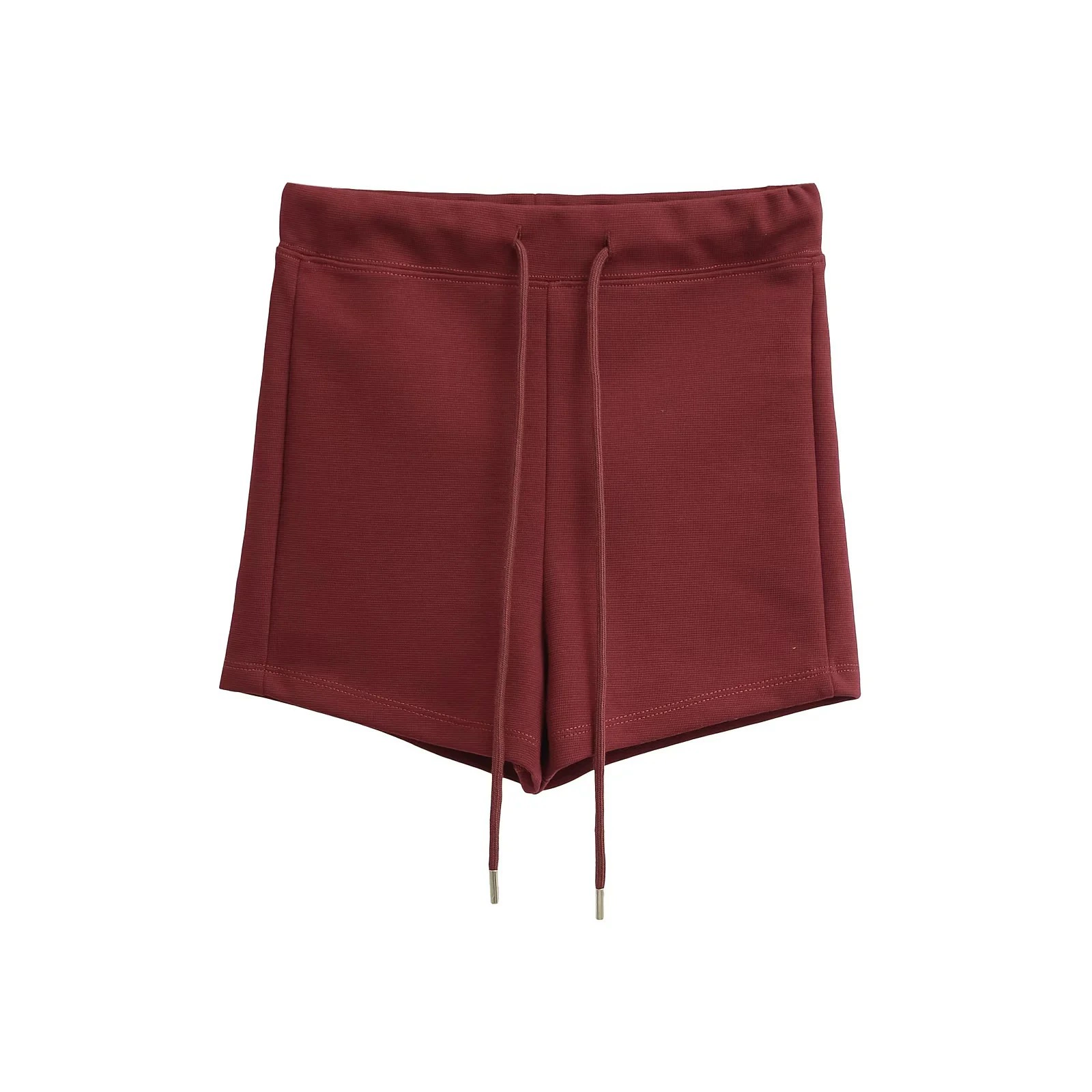 Spring trousers, shorts, drawstring, high waist, slim fit
