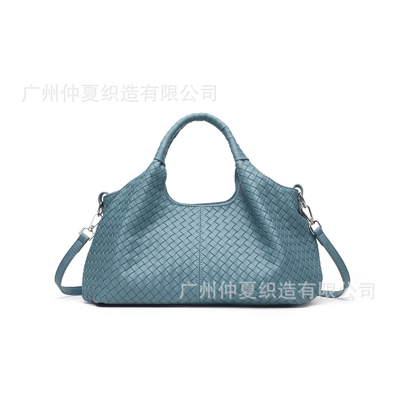 Large Capacity Retro Woven Leather Tote Bag For Women, Versatile Luxury Crossbody Shoulder Handbag, Mother's Bag - Thumbnail 7