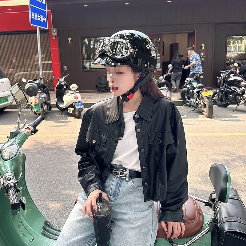Retro Motorcycle Electric Vehicle Helmet 3C Certified Men Women Safety Half Helmet