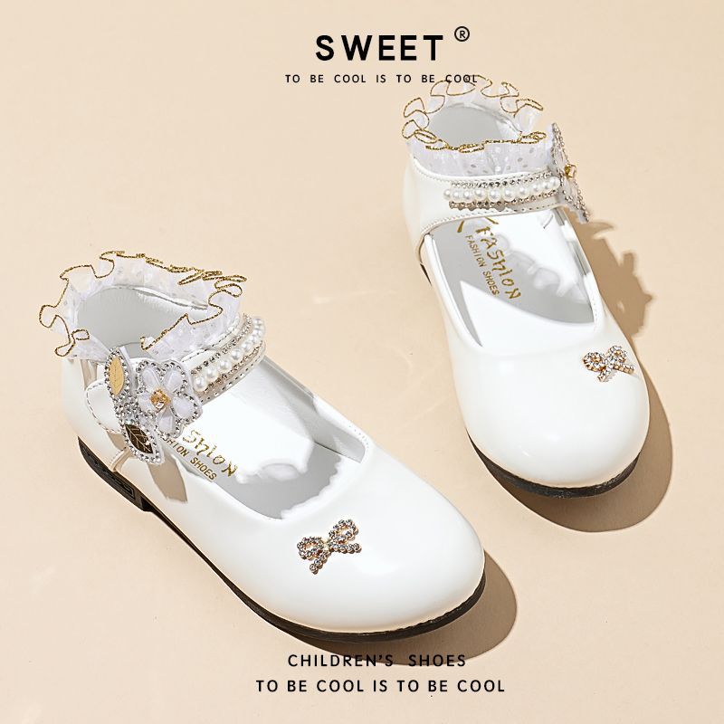 女童鞋防滑公主皮鞋2025春秋新款软底舞蹈鞋小女孩高跟鞋宝宝鞋子