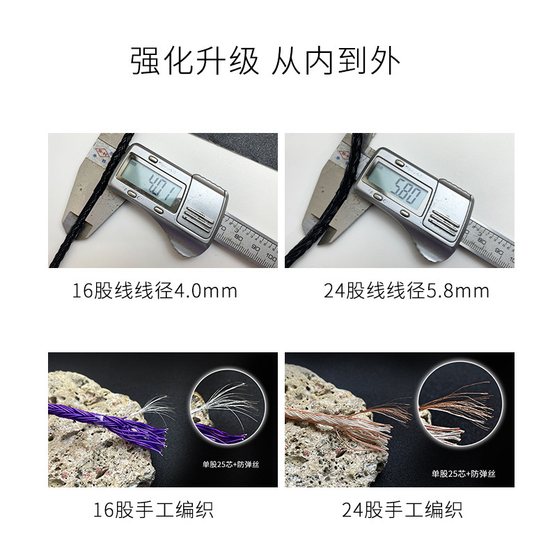 24株2.5 4.4バランスie900 600 215mm e40 ie80s mmcxヘッドフォンアップグレード線|undefined