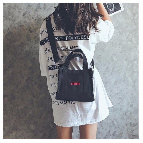 Mini Canvas Shoulder Bag for Girls, Crossbody Bag, Retro Style