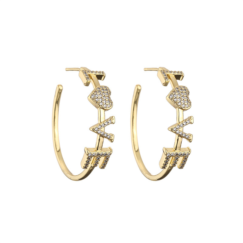 Europeo y americano Amazon transfronterizo moda multi-color amor mariposa pendientes geométricos ZIRCON solo diamante pendientes pendiente