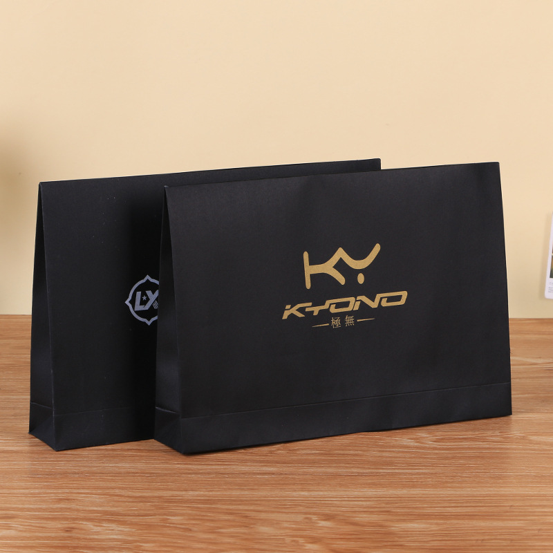 横版烫金烫银黑卡信封袋 衬衫T恤服装袋 首饰礼品牛皮纸收纳袋