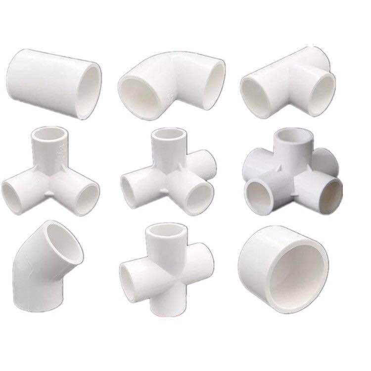 PVC给水管配件直接弯头立体三通四通五通4分202532球阀门塑料配件