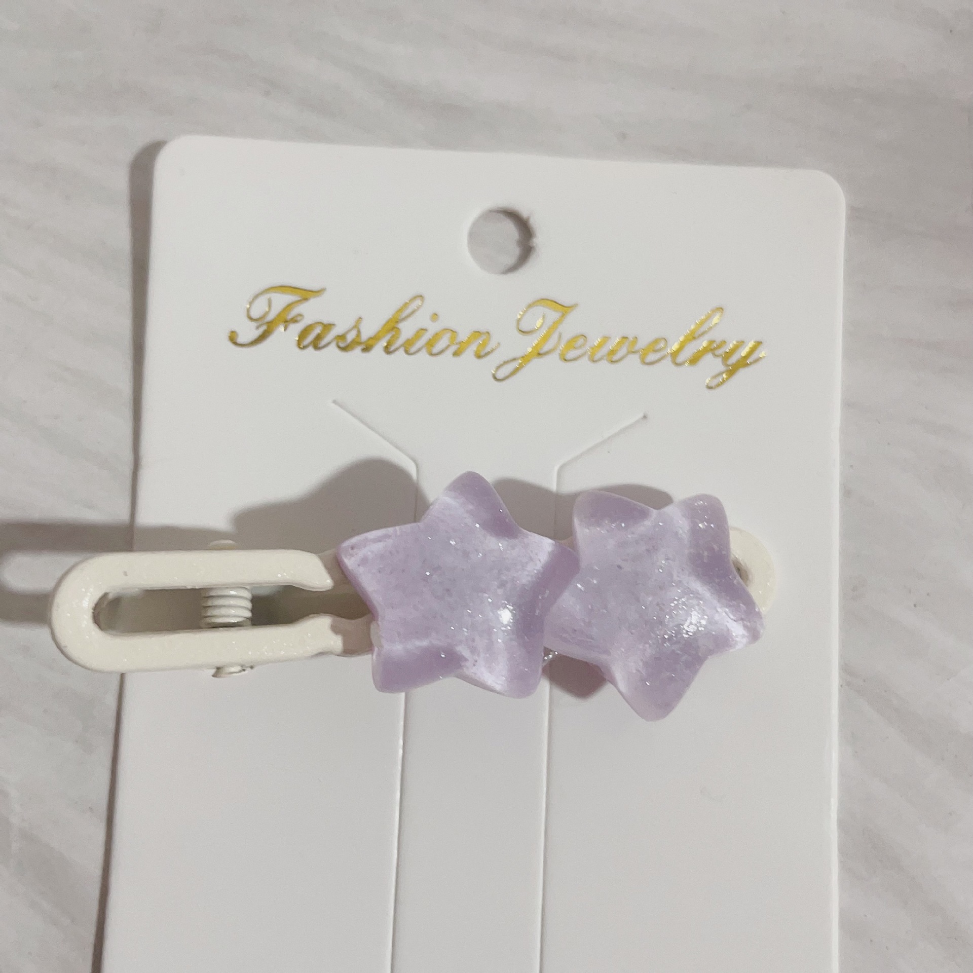 보라색 투명 더블스타 덕빌클립 [종이카드 없음]